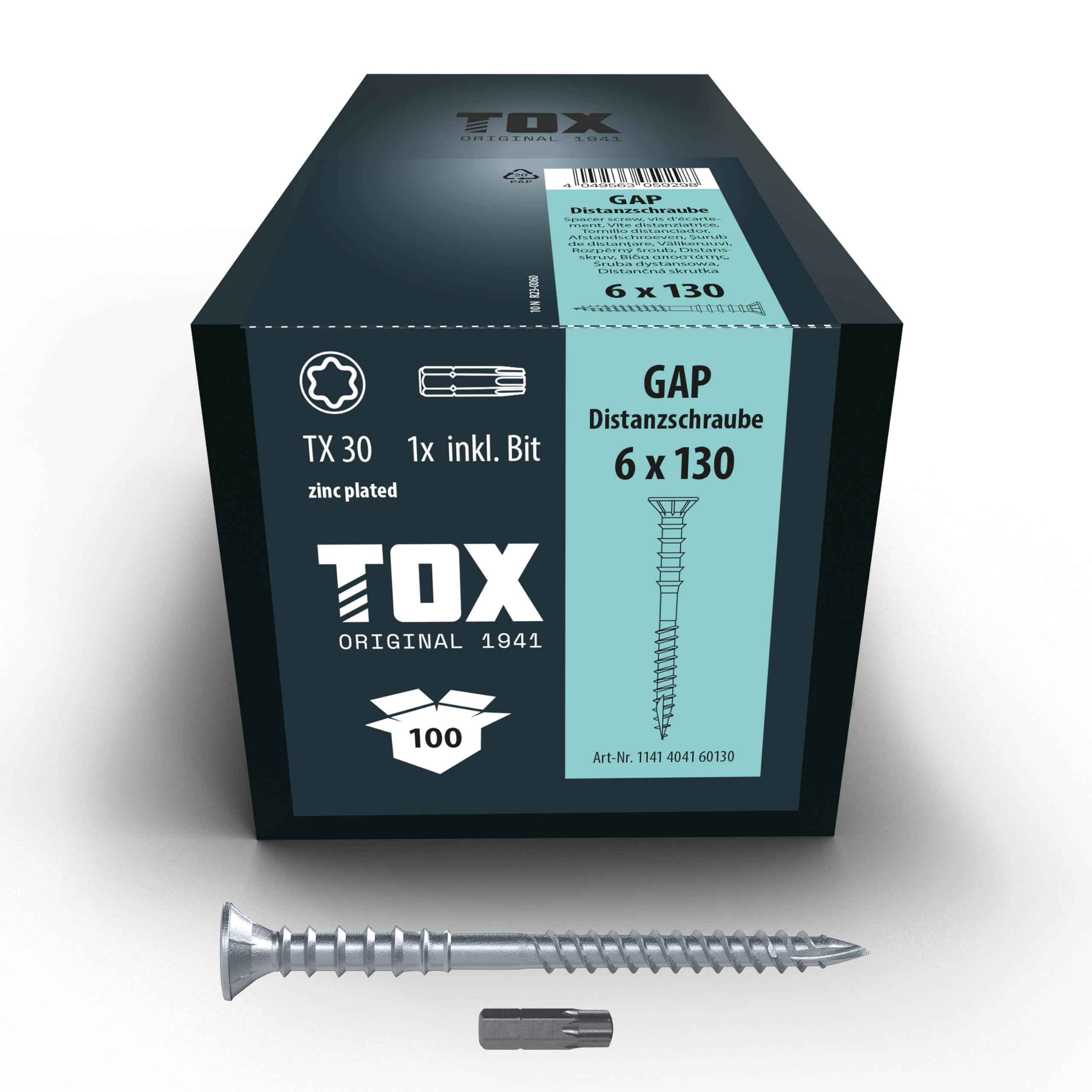 tox-distanzschrauben-gap-6-0-x-110-mm-verzinkt-tx30-100-stueck image 8