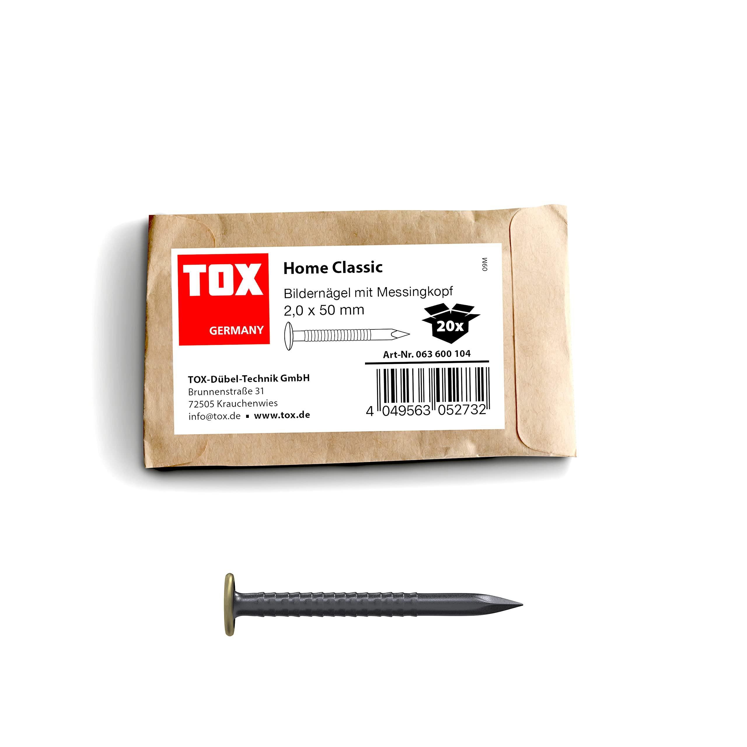 tox-home-classic-bildernagel-set-2-0-mm-100-st-ck-stahln-gel-mit-messingkopf image 6
