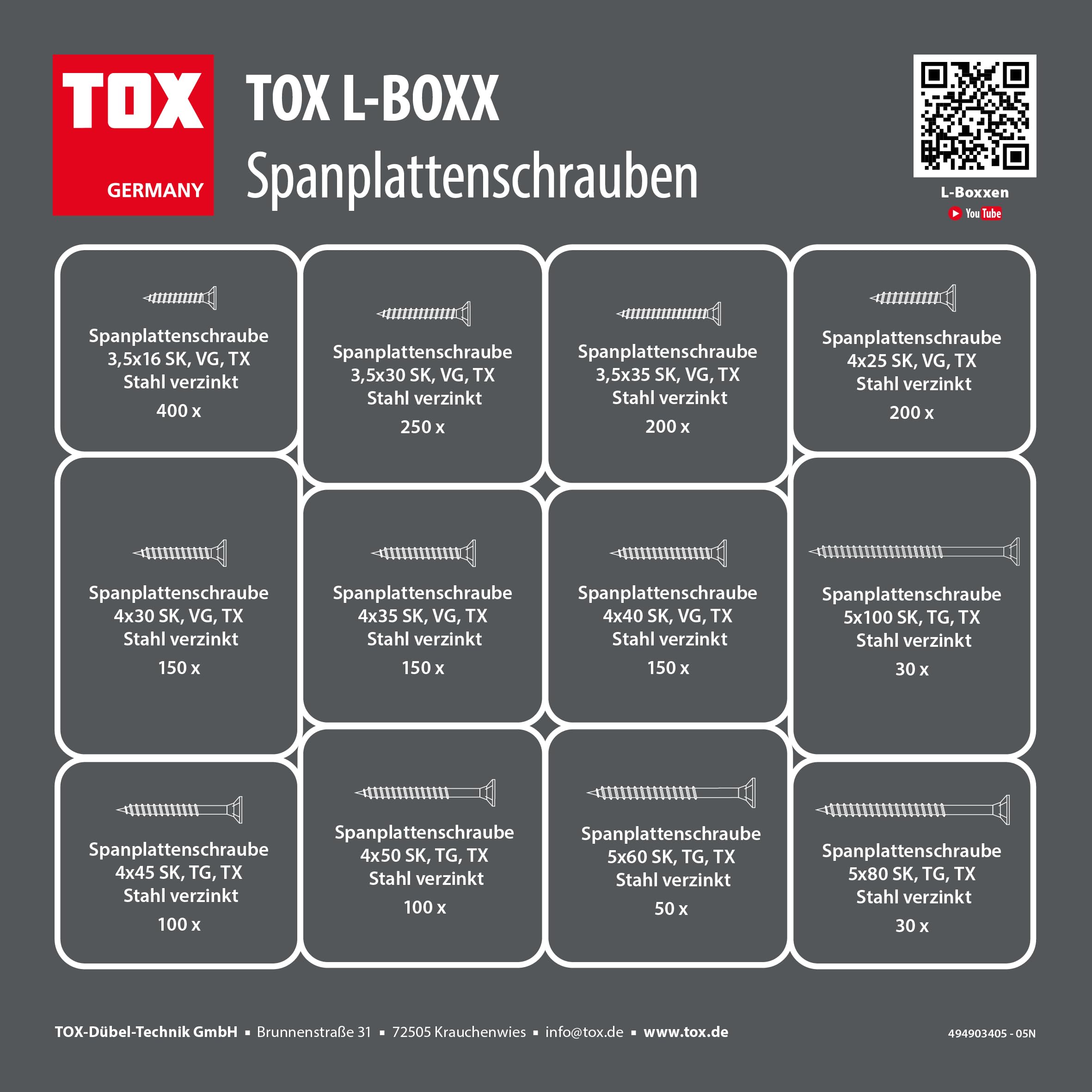 tox-l-boxx-spanplattenschrauben-sortiment-tx-3-5-5-mm-1810-teilig image 4