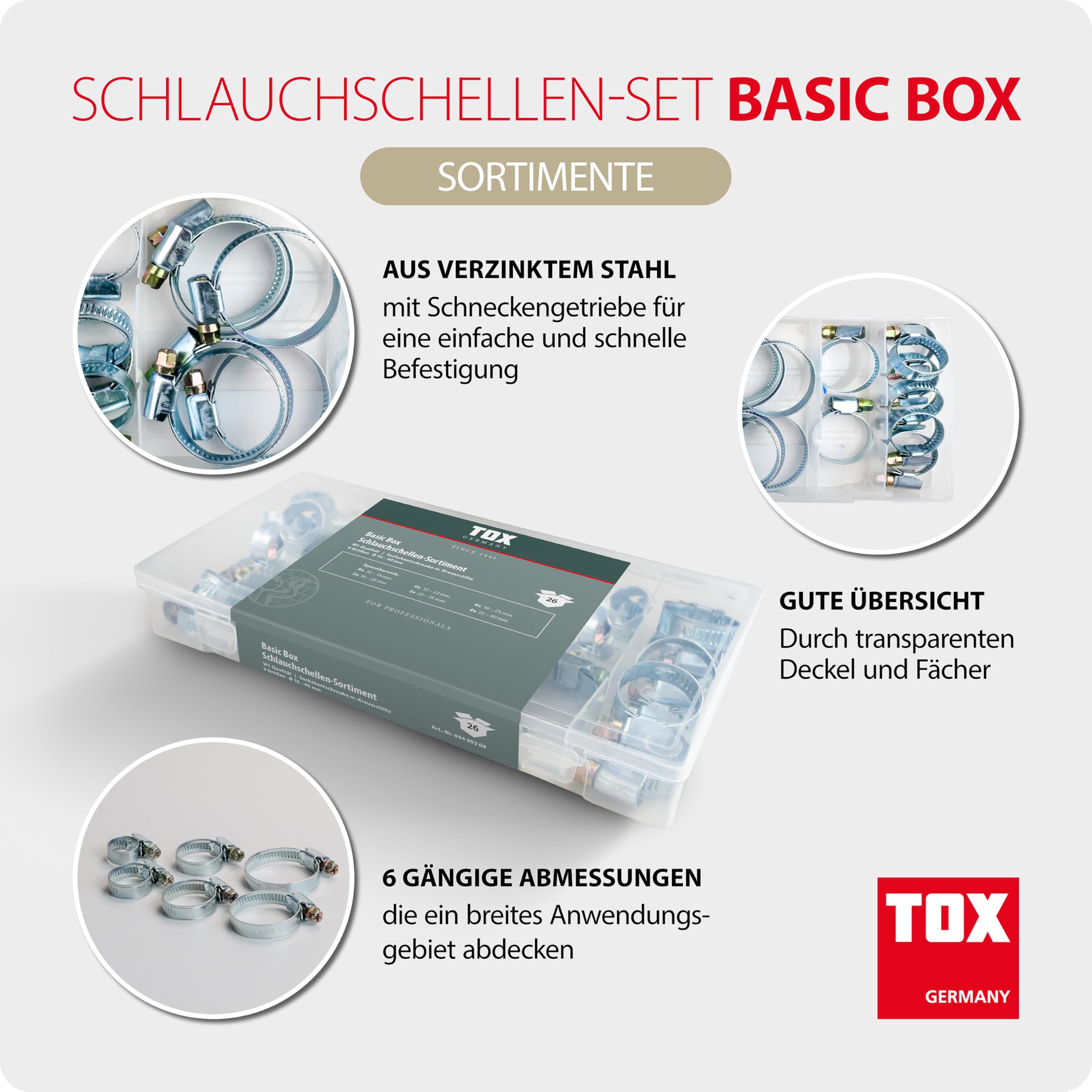 tox-094909159-schlauchschellen-sortiment-26-tlg-10-40-mm-cuttermesser-set image 2