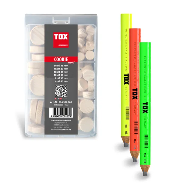 tox-miniset-cookie-wood-094909139-82-tlg-querholzpl-ttchen-12-zimmermannsbleisti image 1