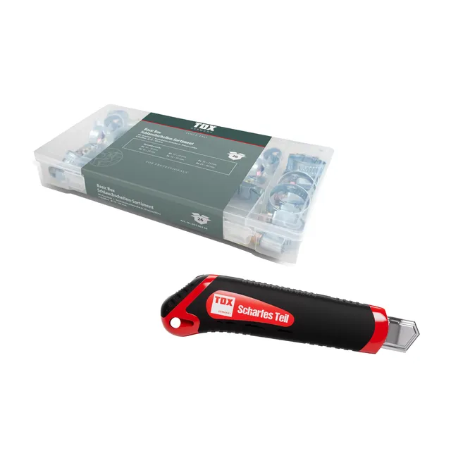 tox-094909159-schlauchschellen-sortiment-26-tlg-10-40-mm-cuttermesser-set image 1