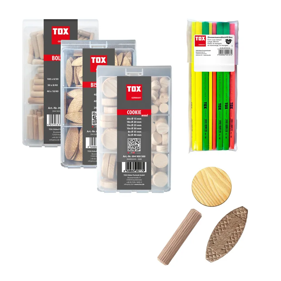tox-holz-set-384-teilig-miniset-boltfix-wood-biscuit-wood-cookie-wood-12-zimmerm image 1
