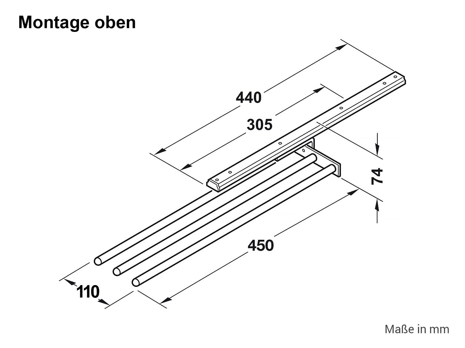 h-fele-510-50-735-handtuchhalter-mit-3-stangen-450-mm-wei-zur-seiten-obermontage image 3